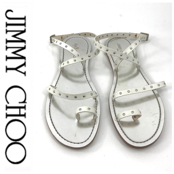 Jimmy Choo Shoes - 💕SALE💕Jimmy Choo White Silver Studded Sandals
